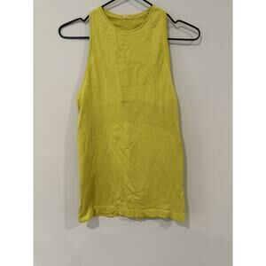 Lululemon Top Women's 4 Yellow High Neck Tank Run Swiftly Vent Shirt Yoga Xx1554
